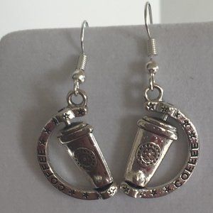 Handmade Coffee To Go Earrings